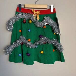 Women's Christmas Novelty Skirt Decorated Christmas Tree‎ Medium Garland Balls